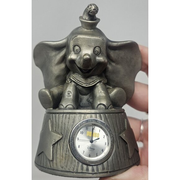 Disney Dumbo Limited Edition Pewter Clock Figure Quartz #412/5000 Malaysia WORKS - Picture 7 of 16